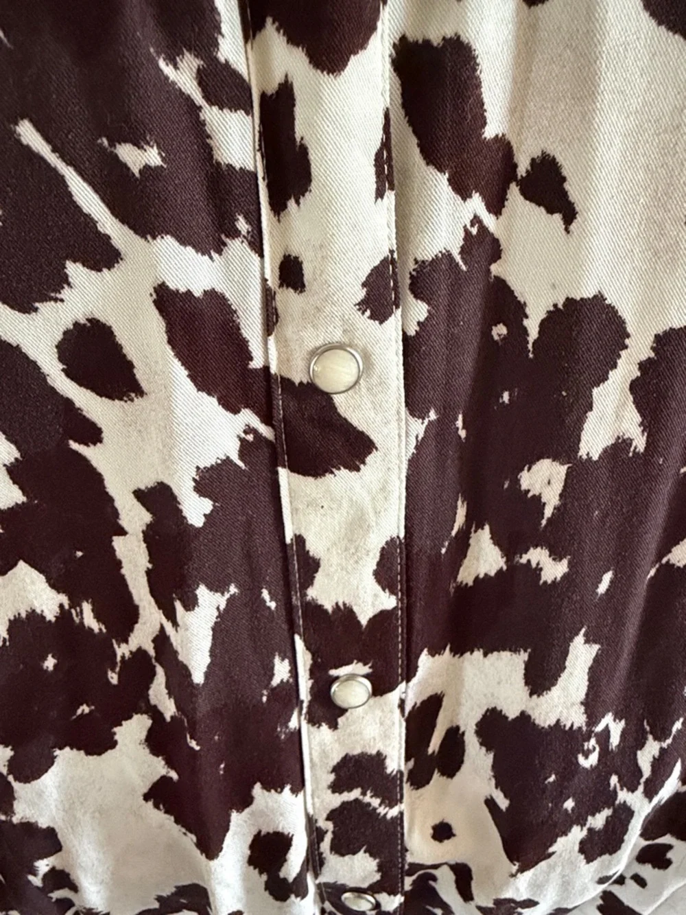 Wrangler Cow Print Shirt Dress - Brown & Cream XS - Picture 5 of 7
